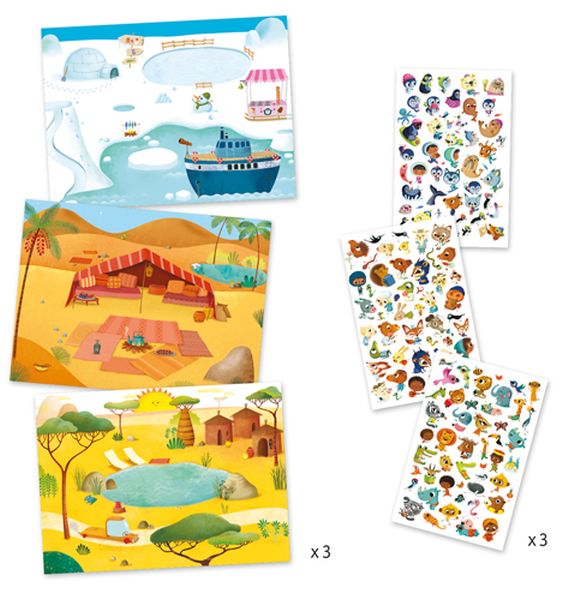 Djeco Decals: Savannah, Desert, North Pole