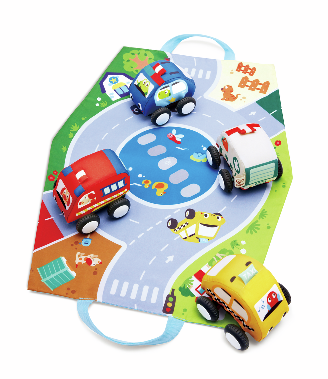 Hape Pull-Back Plush Car Set