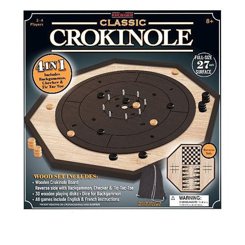 Crokinole 4-IN-1 Deluxe Wooden Game