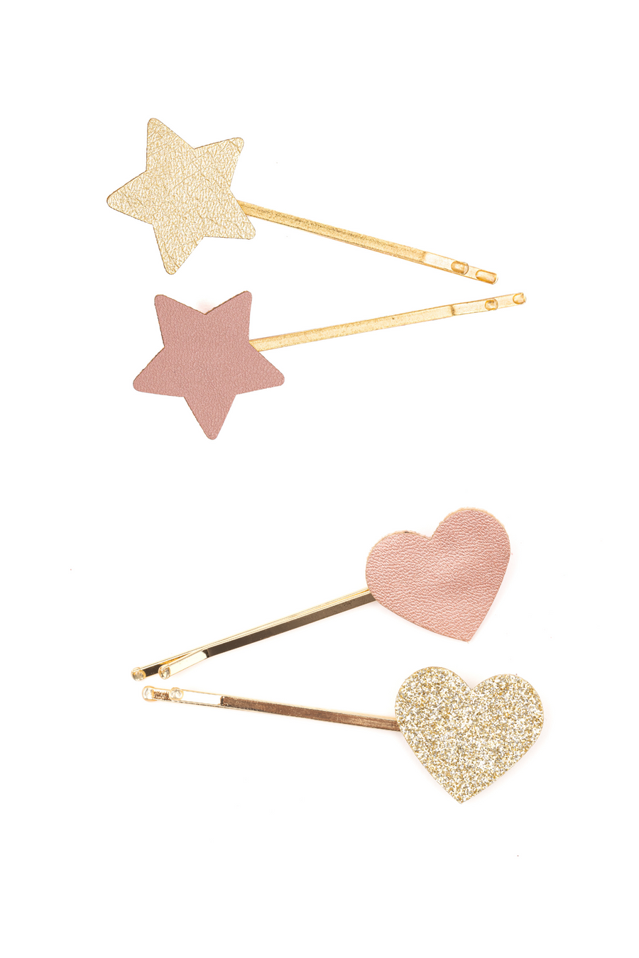 Boutique Matte Star Bobby Hairclips: Hearts or Stars