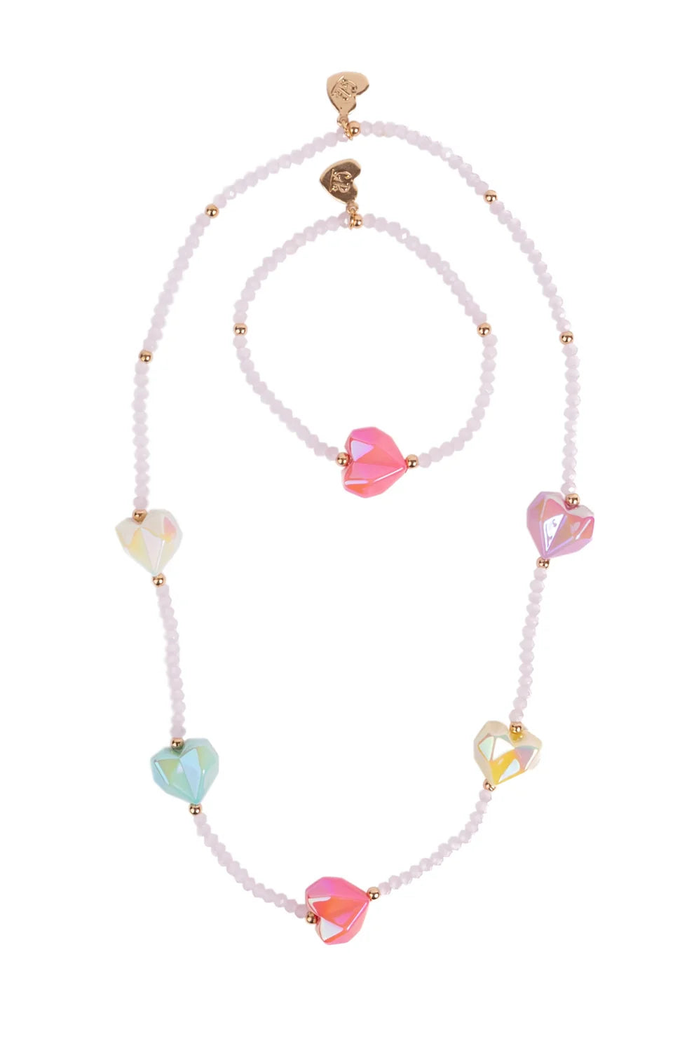 Heart Geode Necklace &amp; Bracelet Set