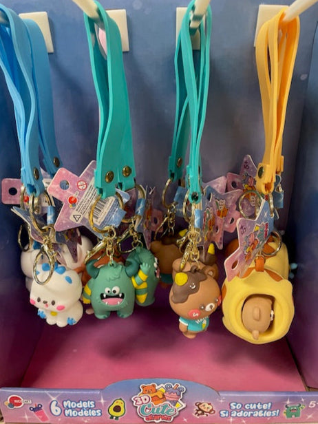 3D Cute Animal Keychains with Strap