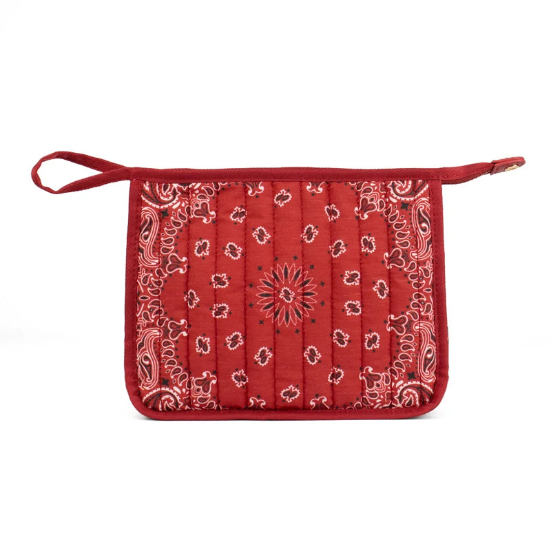 Quilted Bandana Cosmetics Bag