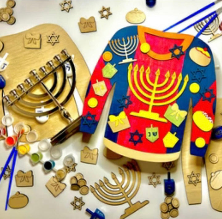 Ugly Chanukah Sweater Wood Painting Kit