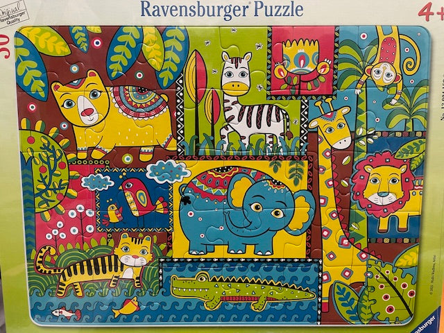 Ravensburger Jungle Animal Jumble 30Pc Frame Puzzle