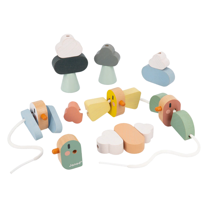 Janod Sweet Cocoon: Thread Your Own Bird Beads