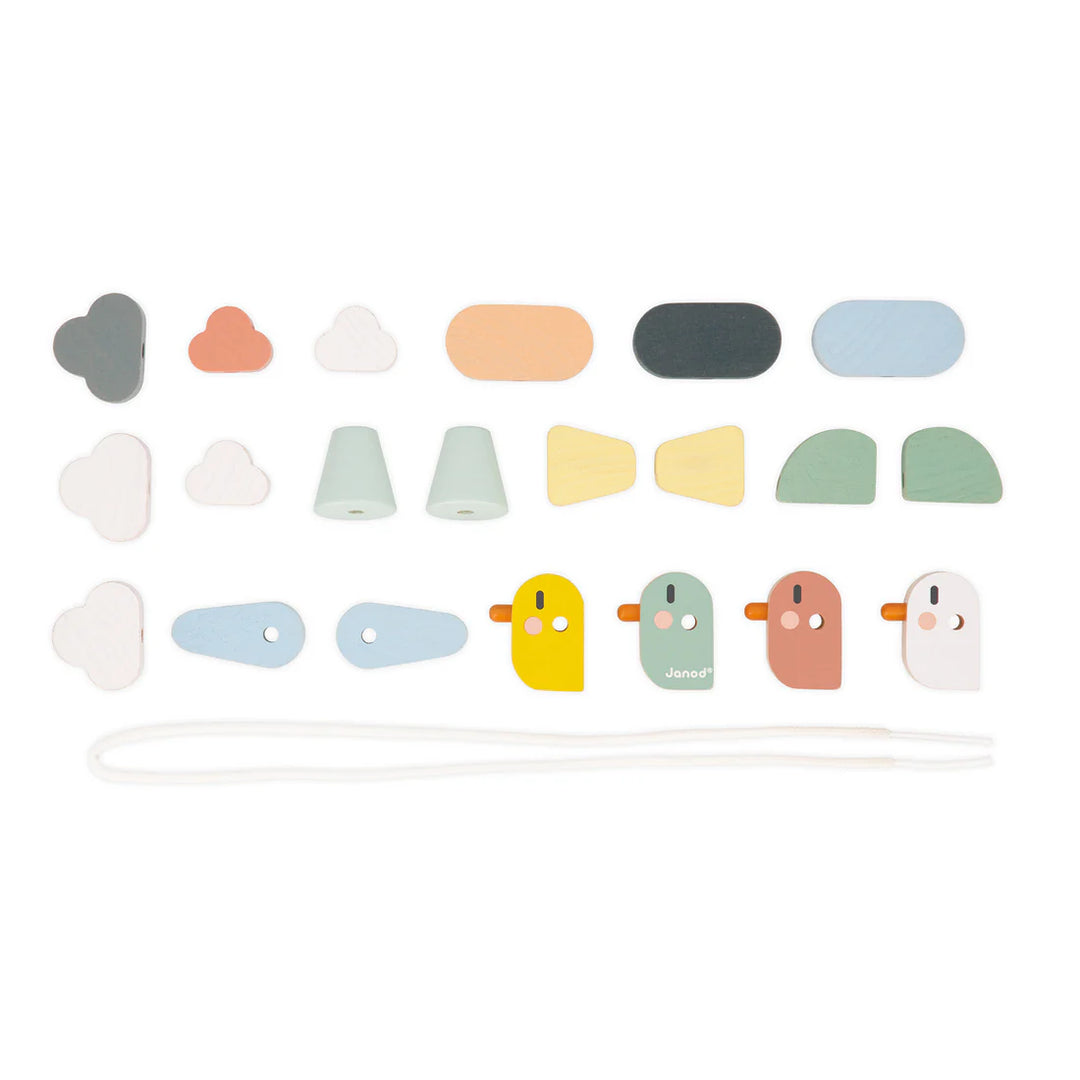 Janod Sweet Cocoon: Thread Your Own Bird Beads