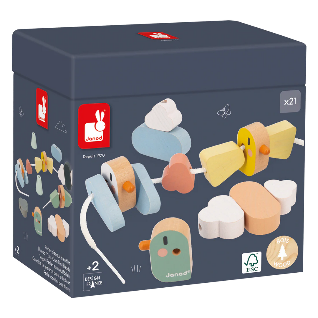 Janod Sweet Cocoon: Thread Your Own Bird Beads