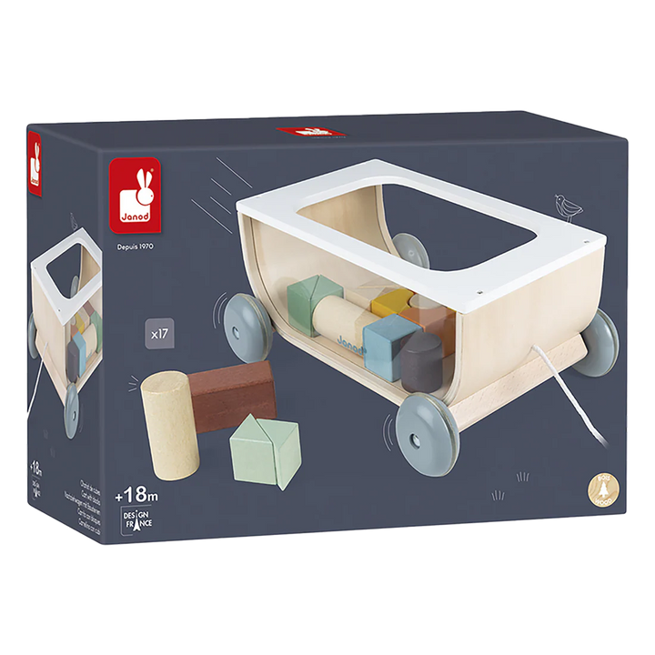 Janod Sweet Cocoon Cart With Blocks