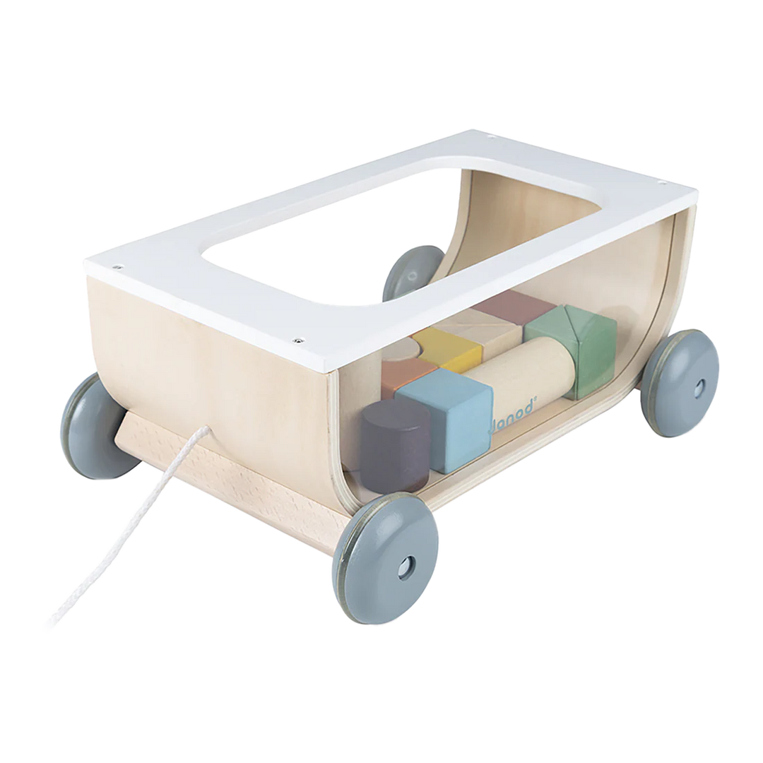 Janod Sweet Cocoon Cart With Blocks