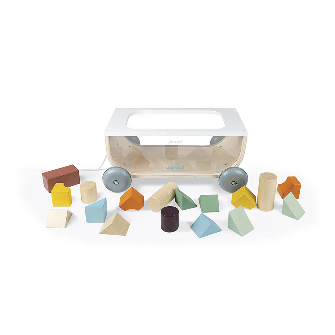Janod Sweet Cocoon Cart With Blocks