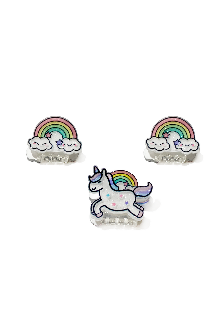 Unicorn, Rainbow Mini Hair Clips