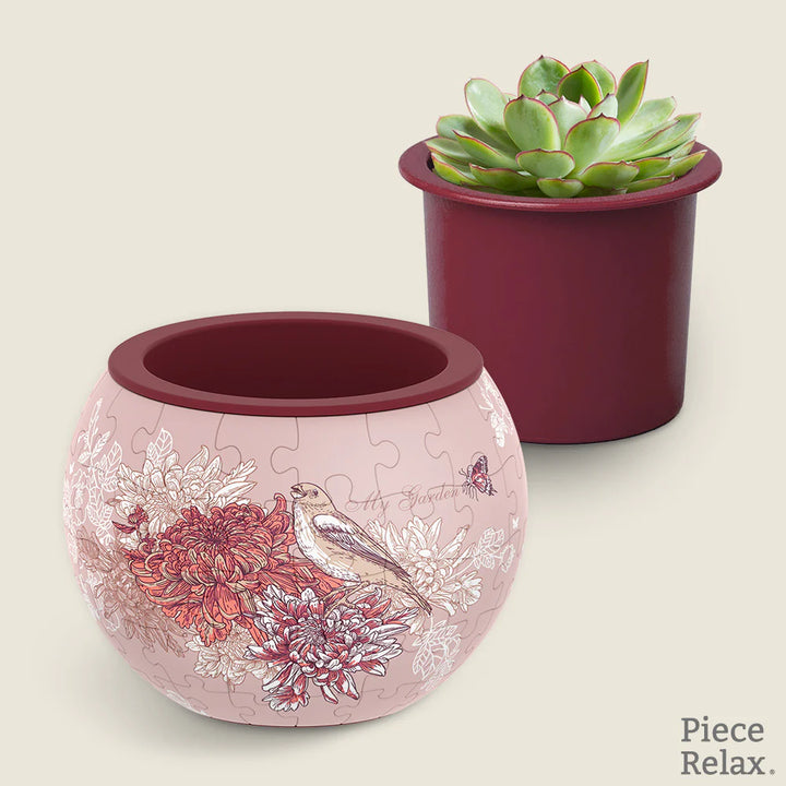 Puzzle Planter: Singing Birds With Flowers