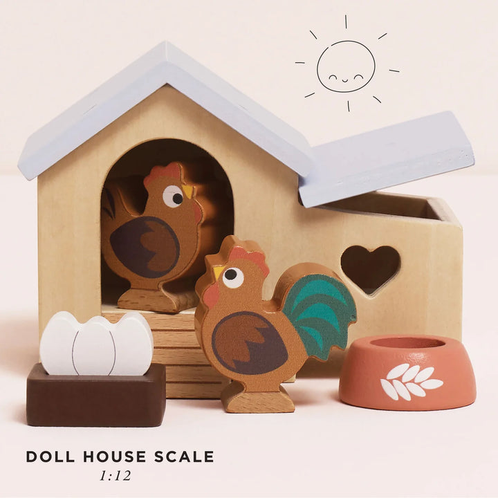 Doll House Chicken Coop Set