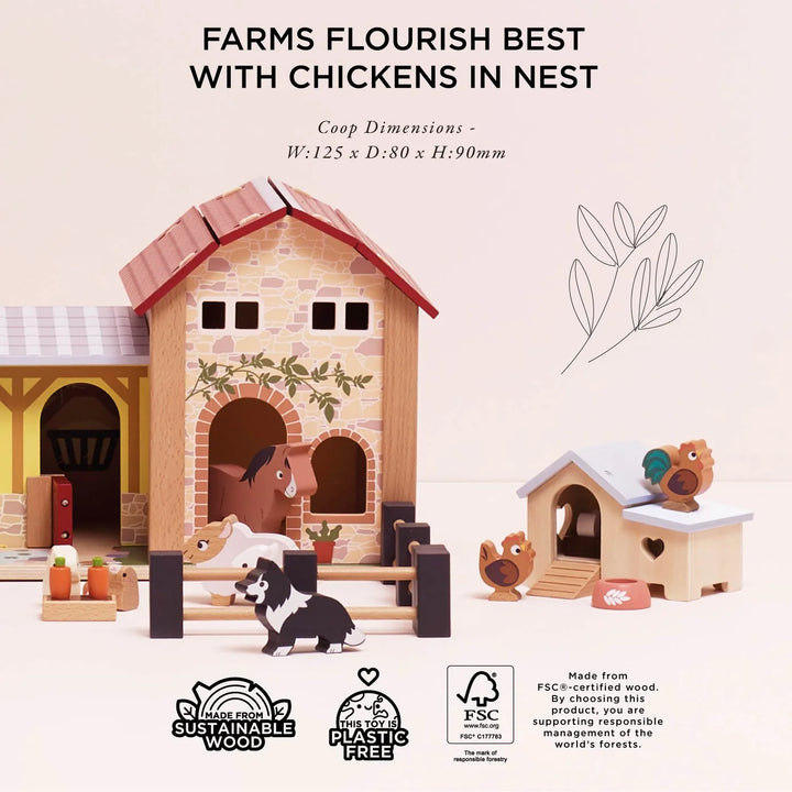 Doll House Chicken Coop Set