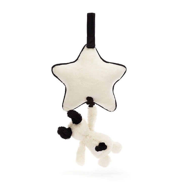 Jellycat Bashful Black & Cream Puppy Musical Pull