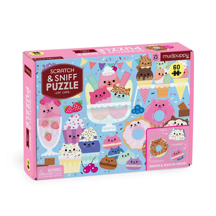 Cat Cafe 60pc Scratch & Sniff Jigsaw Puzzle