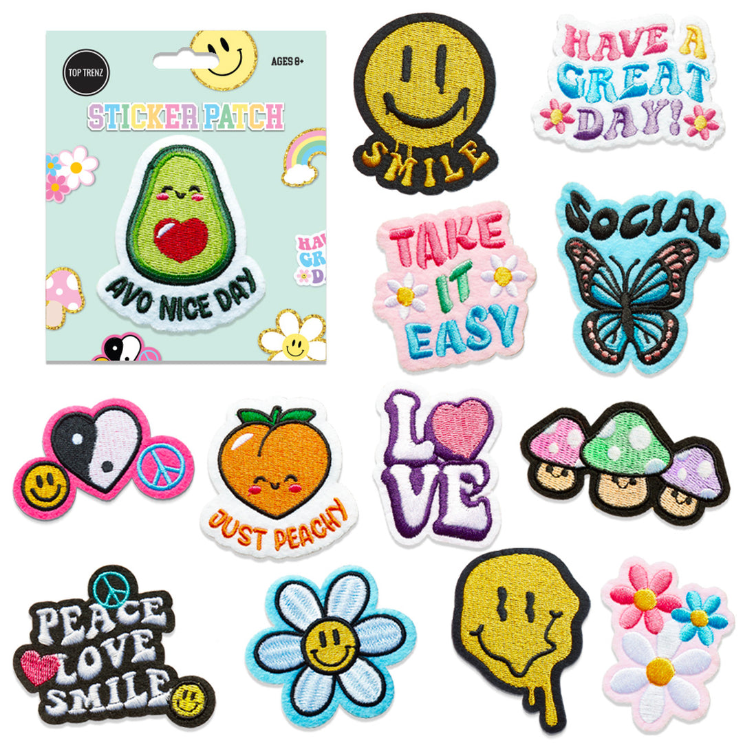 Top Trenz Embroidered Sticker Patch Assortment