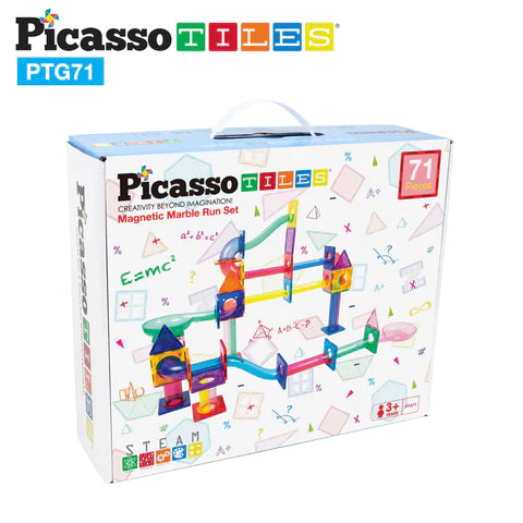 PicassoTiles 71pc Marble Run Building Blocks