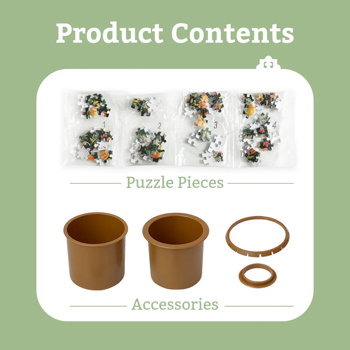 Puzzle Planter: Oriental Floral Design