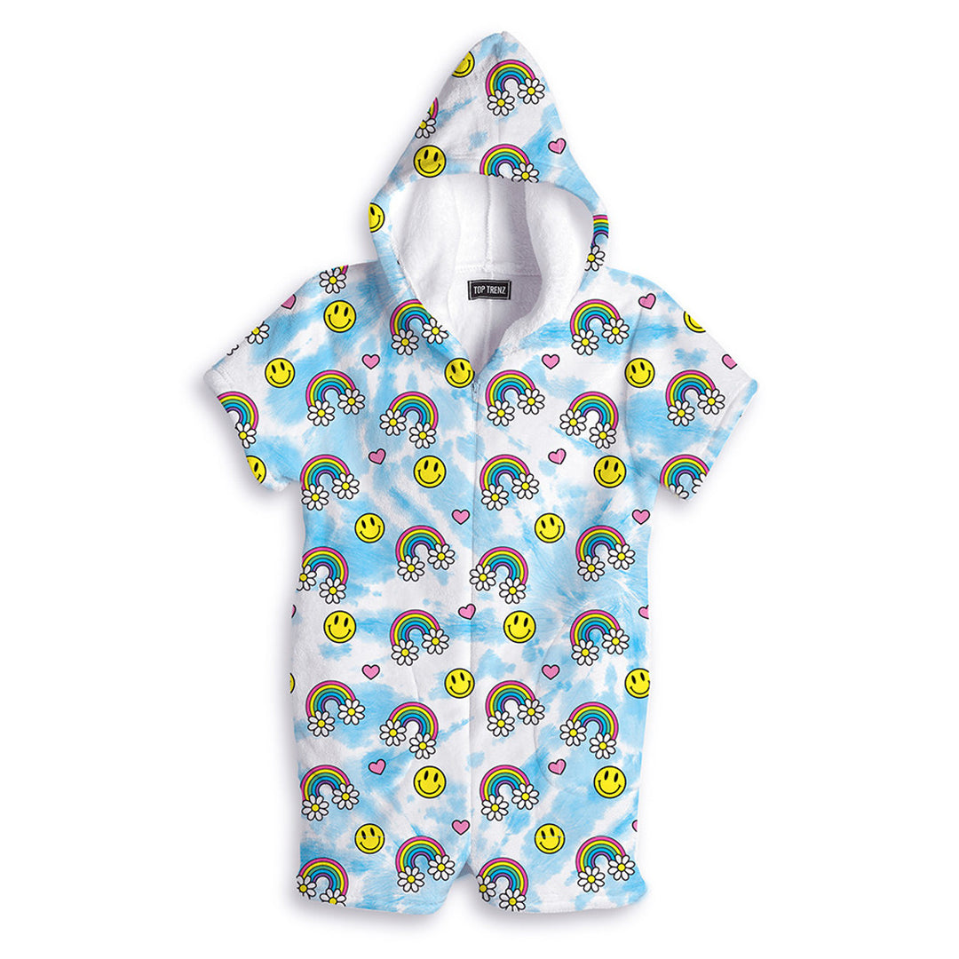 Top Trenz Daisy Rainbow Fuzzy Romper