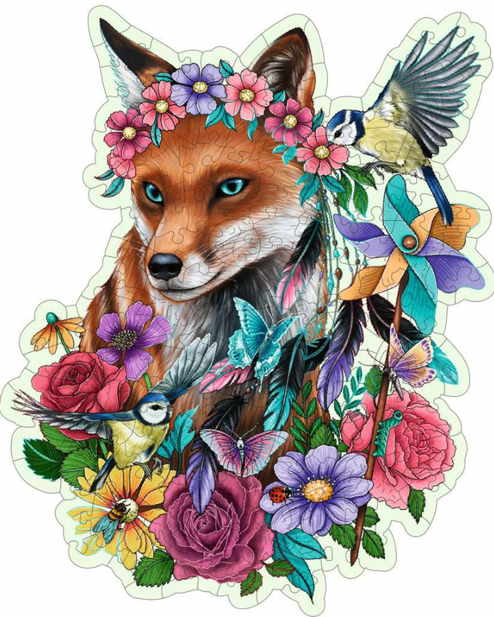 Colourful Fox Shaped Wooden Puzzle 150pc