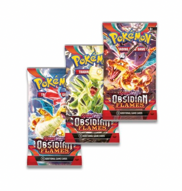 Pokemon SV3 Obsidian Flames 3 Booster Packs & Greavard Promo Card