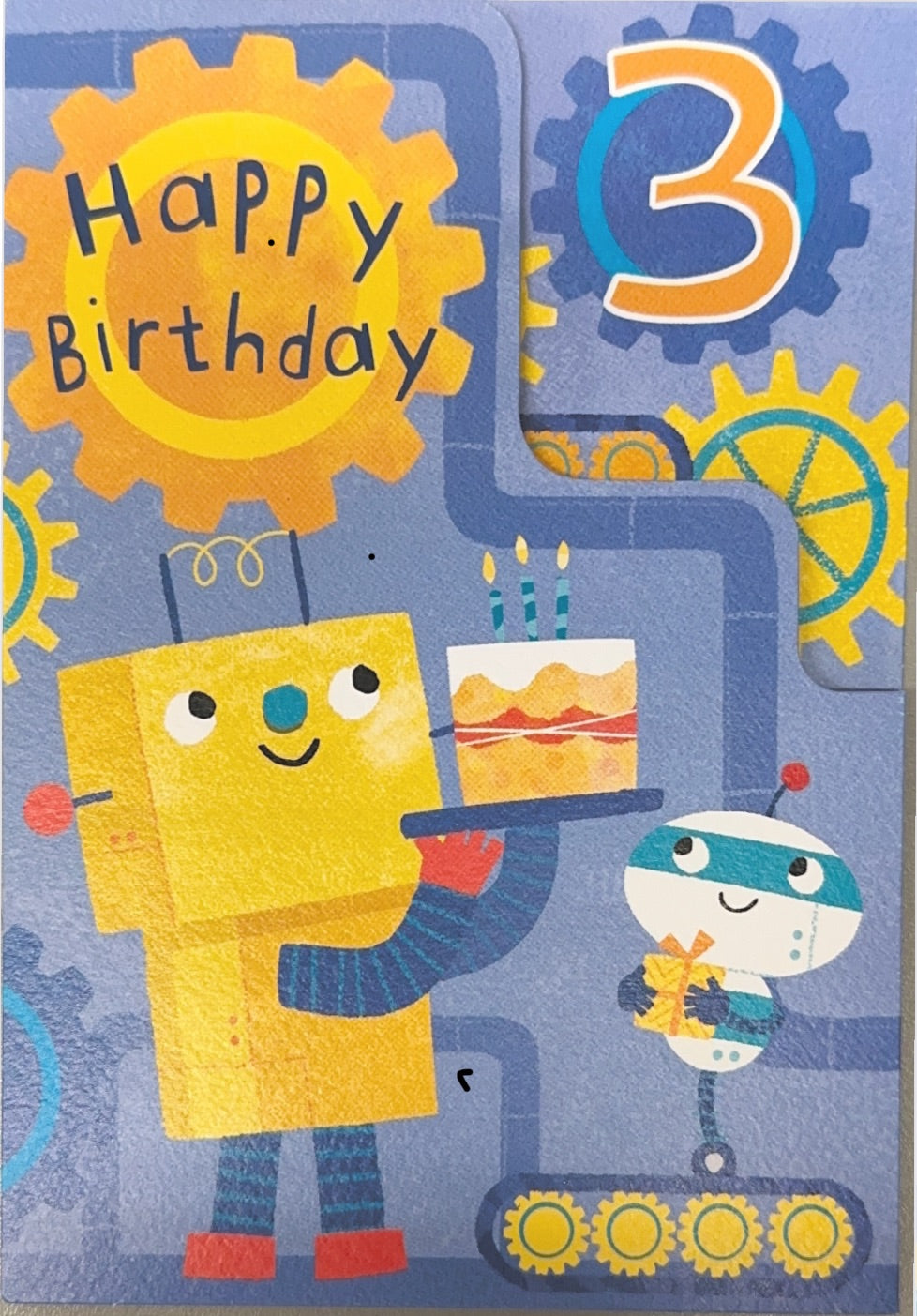 Age 3 Robot Birthday Card