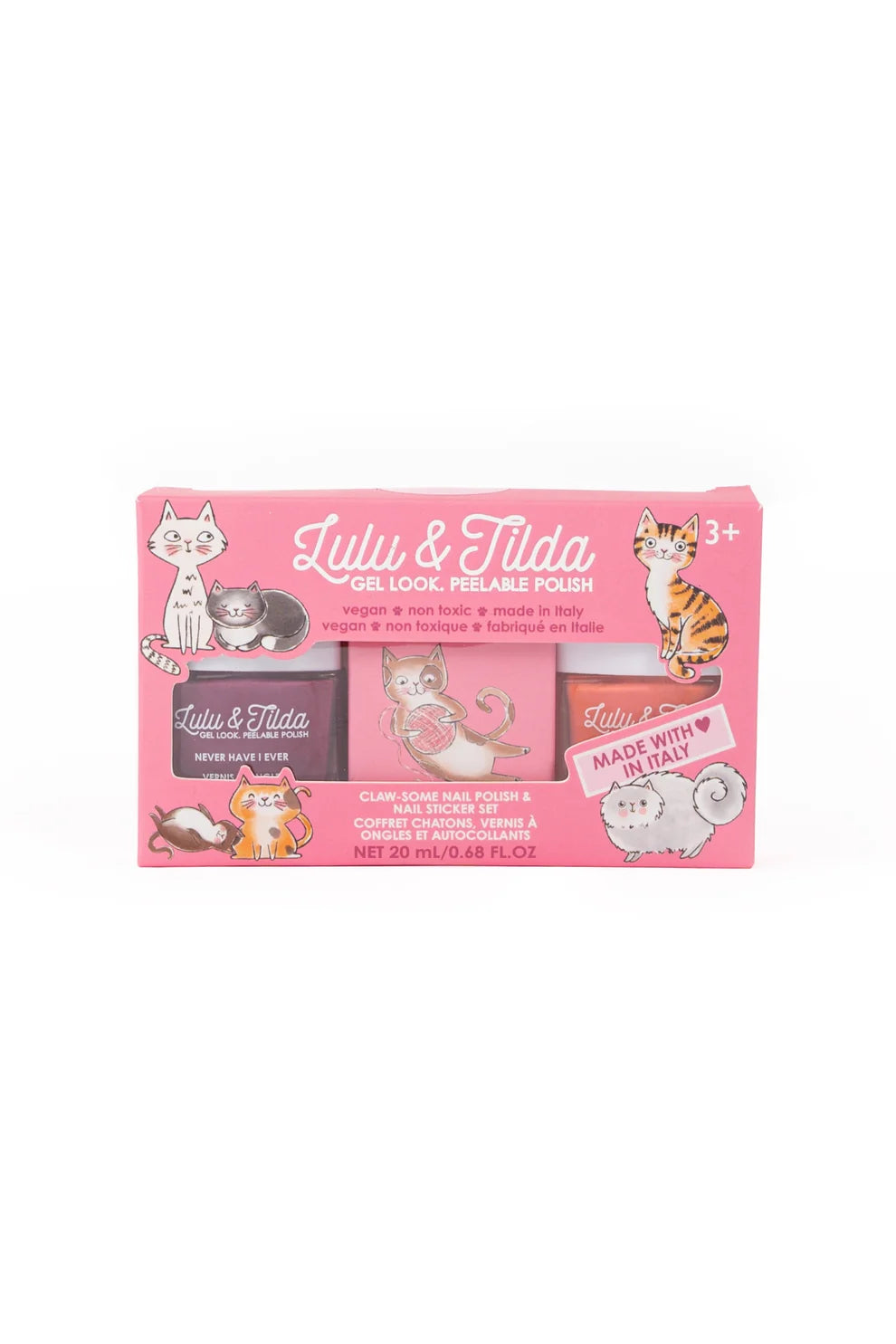 Claw-Some Kitty Nail Polish Set With Nail Stickers