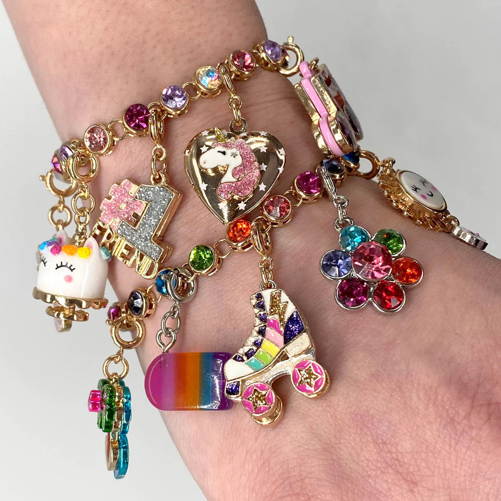 CHARM IT! Gold Rainbow Rhinestone  Bracelet