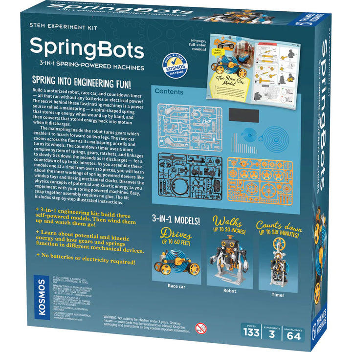 SpringBots: 3-in-1 Spring Powered Machines