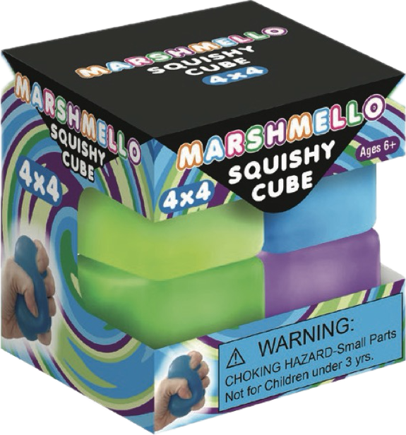 Zorbitz Marshmello Squishy  Cube Mini 4 Pack