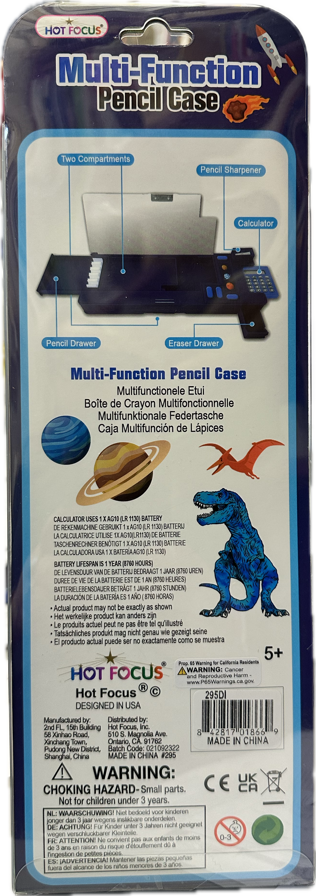Hot Focus Dinosaur Multi-Function Pencil Case