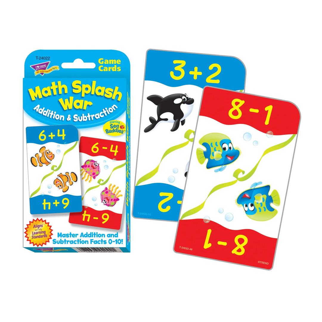 Math Splash War Card Game Addition/Subtraction Toytown – Toytown Toronto