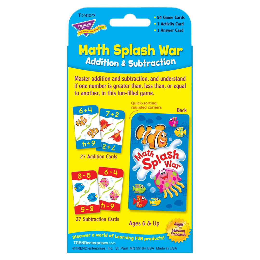 Math Splash War Card Game Addition/Subtraction Toytown – Toytown Toronto