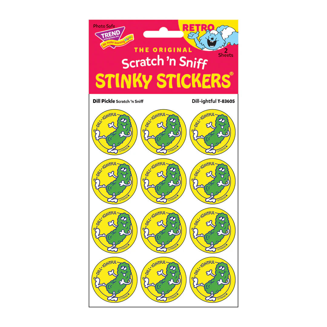 Dill-Ightful Dill Pickle Scent Retro Scratch 'n Sniff Stinky Stickers