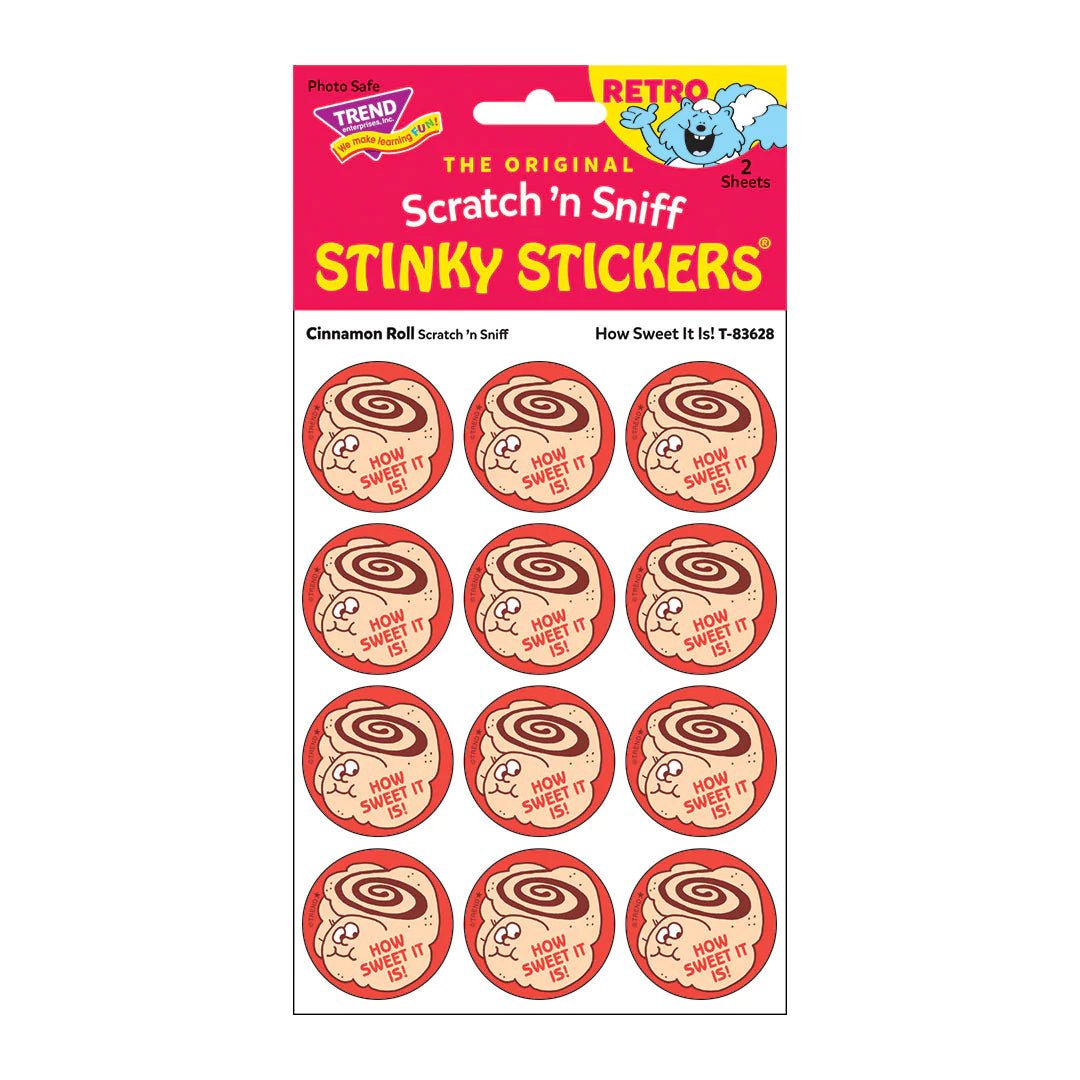 How Sweet It Is Cinnamon Roll Scent Retro Scratch 'n Sniff Stinky Stickers