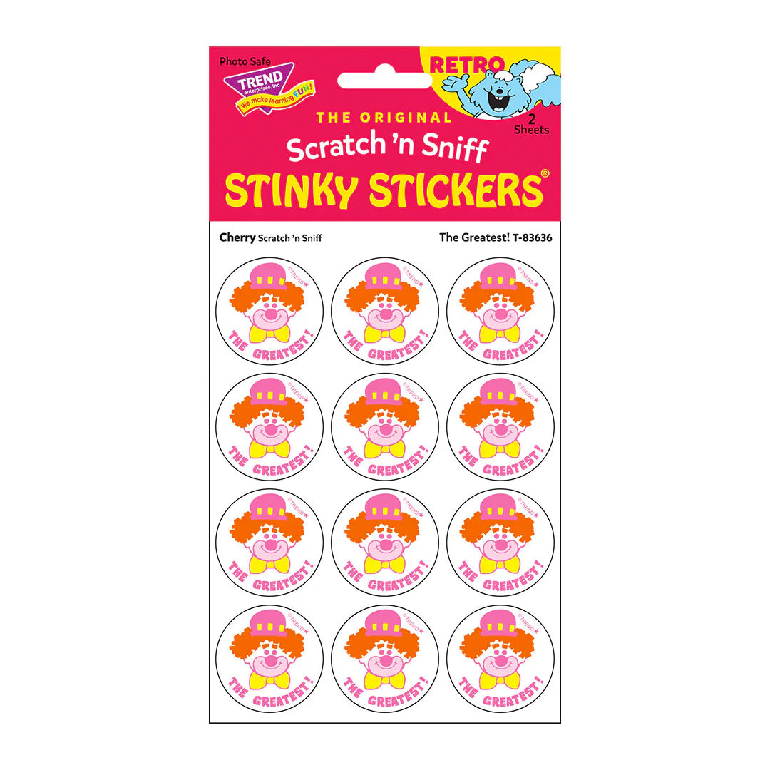 The Greatest! Cherry Scent Retro Scratch 'n Sniff Stinky Stickers