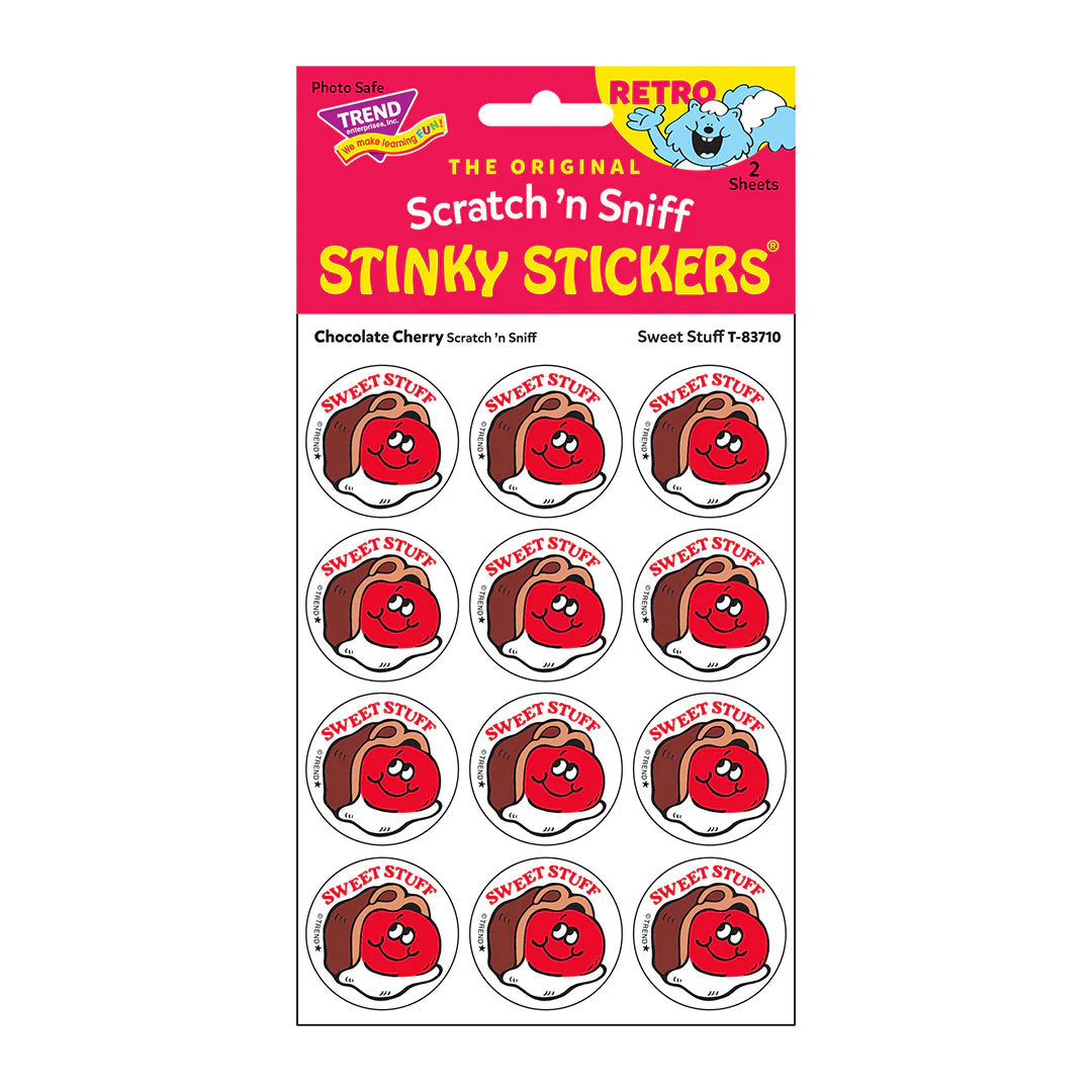 Sweet Stuff Chocolate-Cherry Scent Retro Scratch 'n Sniff Stinky Stickers