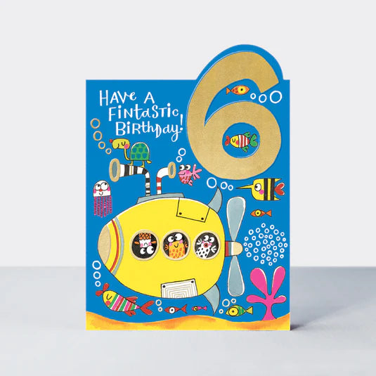 Age 6 Submarine Birthday Card