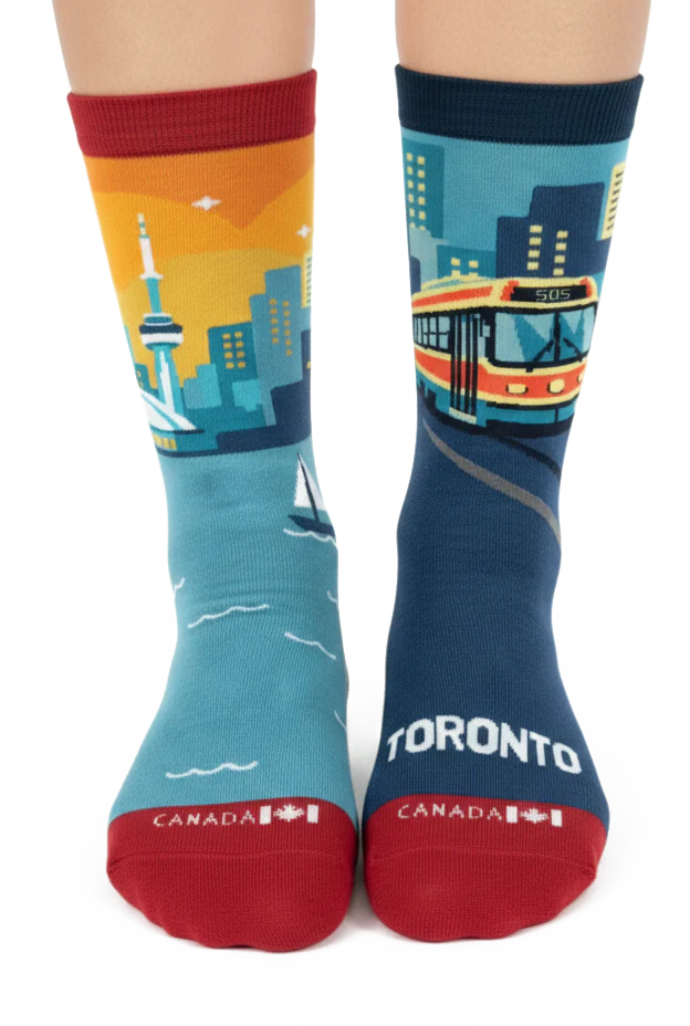 CN Tower and Streetcar Art Socks