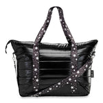 Top Trenz Black Puffer Tote with Midnight Star Strap