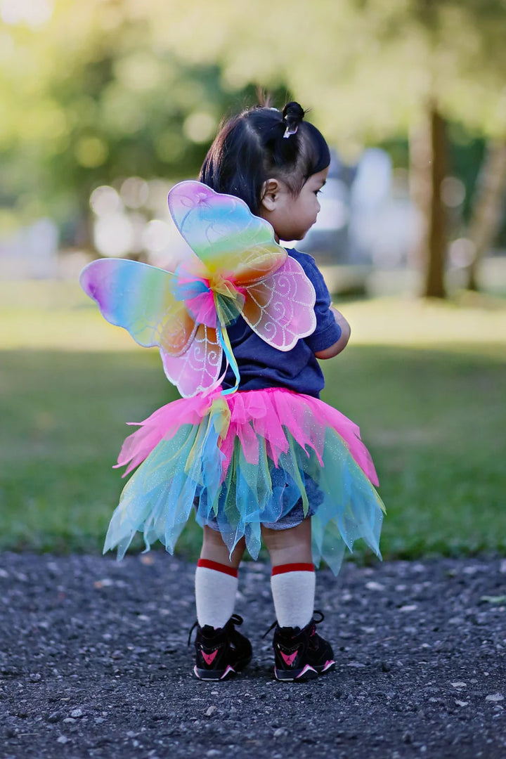Neon Rainbow Tutu With Wings &amp; Wand