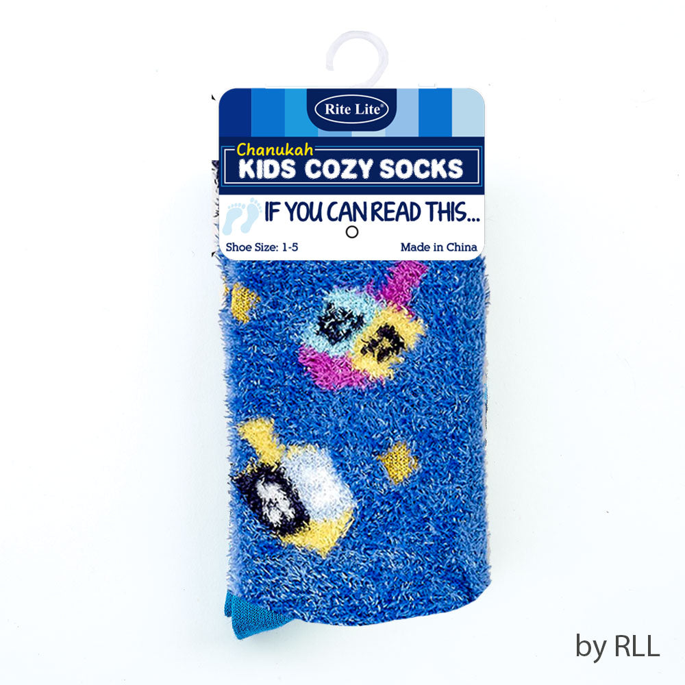 Chanukah Dreidels Youth Cozy Slipper Socks