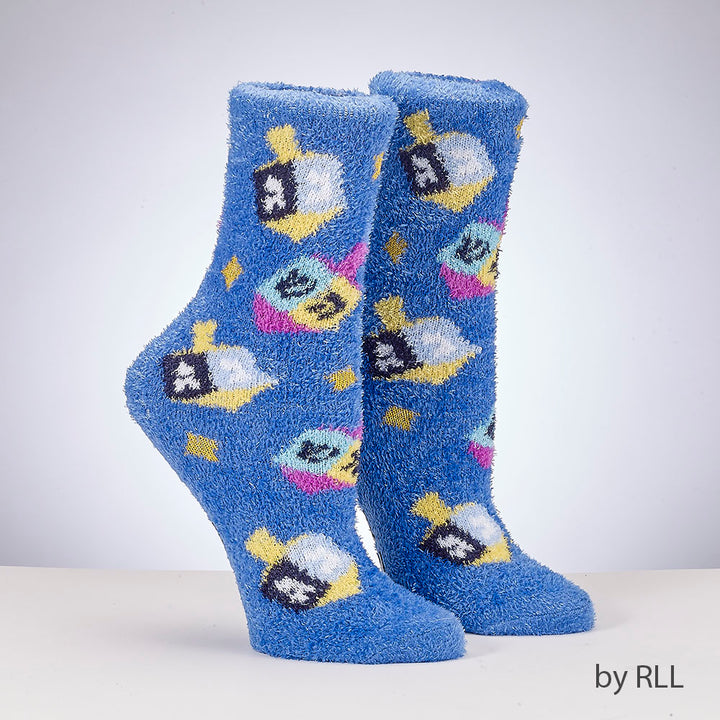 Chanukah Dreidels Youth Cozy Slipper Socks