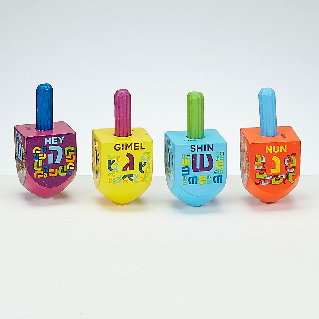 Wooden Dreidels 4pk