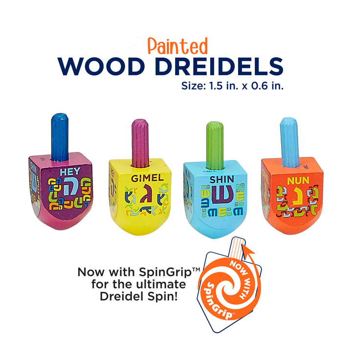 Wooden Dreidels 4pk