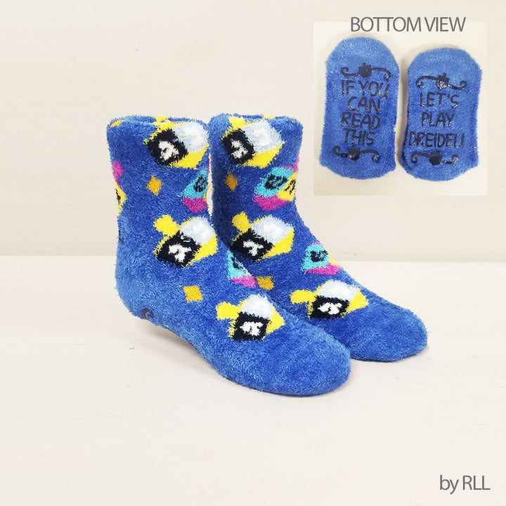 Chanukah Dreidels Youth Cozy Slipper Socks
