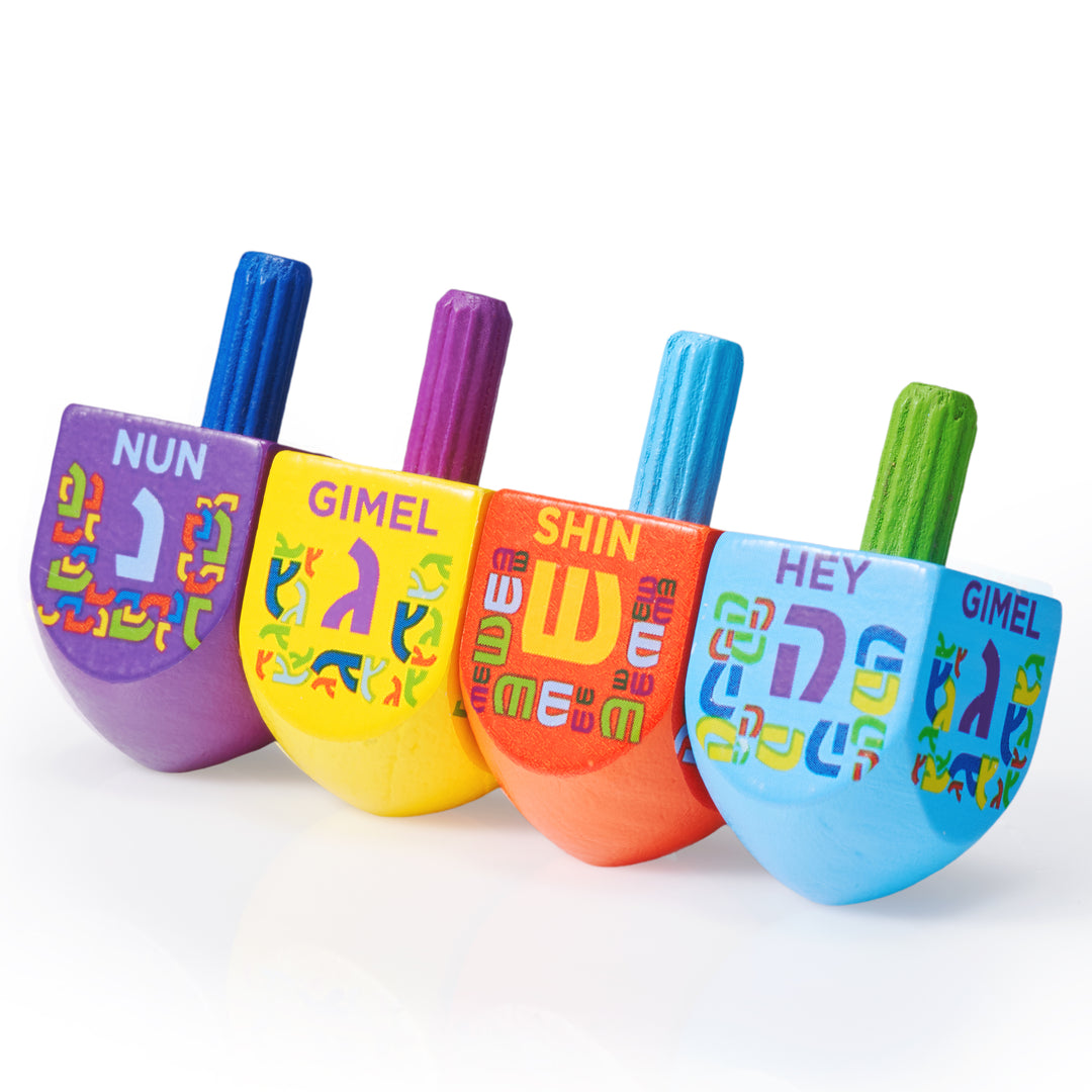 Wooden Dreidels 4pk