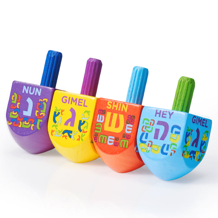 Wooden Dreidels 4pk